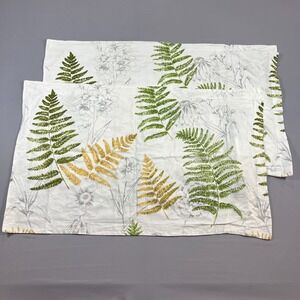 Set Of 2 Southern Living Pillowcase King 20" X 36" Multicolor Leaf Print Bedding